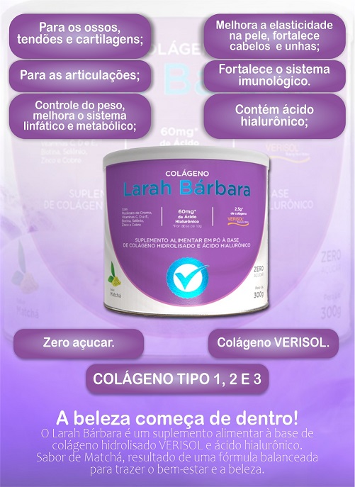 Colágeno Larah Bárbara Colágeno Verisol - Os Suplementos de Colágeno 