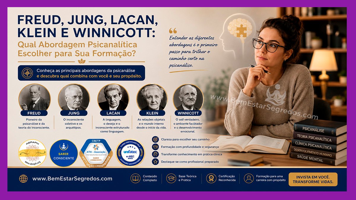 Freud, Jung, Lacan, Klein e Winnicott: Qual Abordagem Psicanalítica Escolher para Sua Formação?