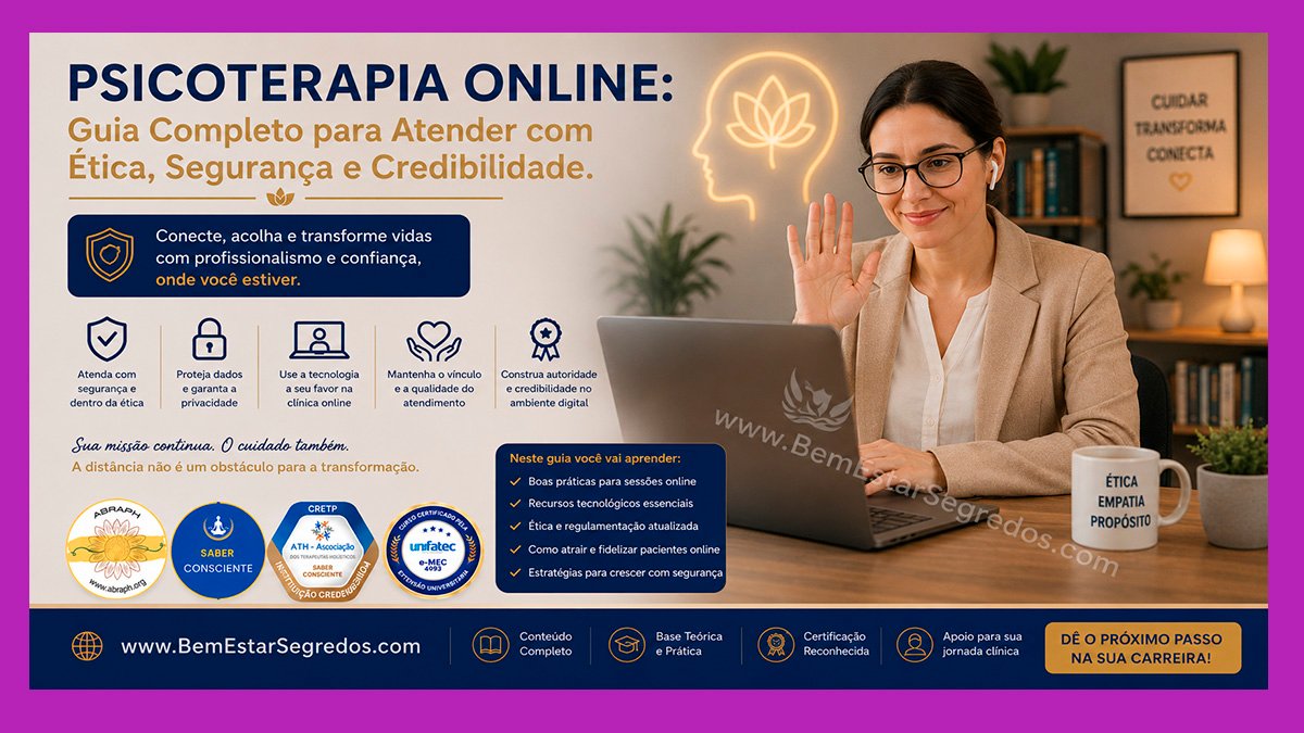 Psicoterapia Online 2026: Guia Completo para Atender com Ética, Segurança e Credibilidade